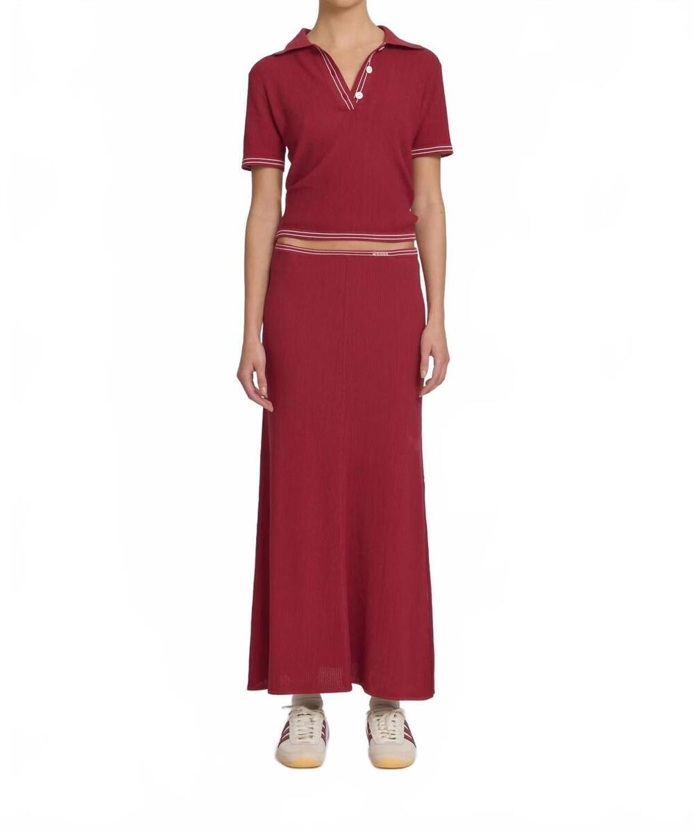 NEW VIKTORIA & WOODS showtime maxi skirt in deep red